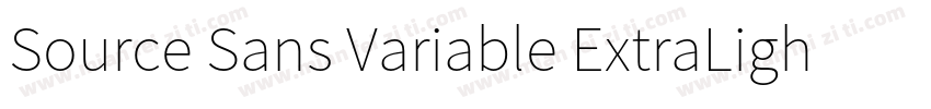 Source Sans Variable ExtraLight字体转换